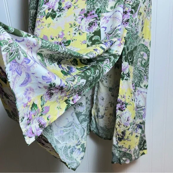 LOFT Patchwork Midi Dress Floral Sleeveless with Ruffle Detail sleeveless SZ 10 - Picture 5 of 10